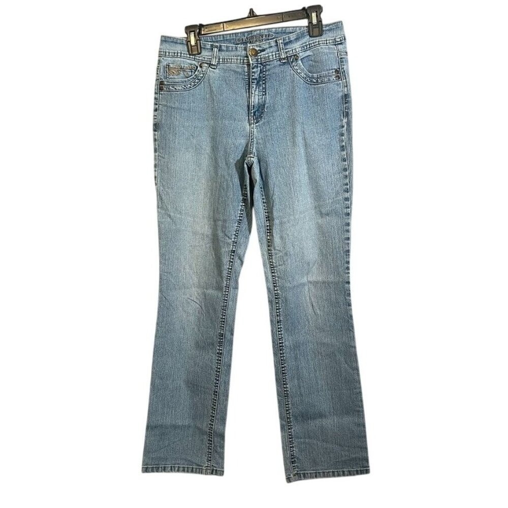 Charter Club Classic Fit Straight Leg Jeans Floral‎ Pocket Embroidery Sz8 30X30